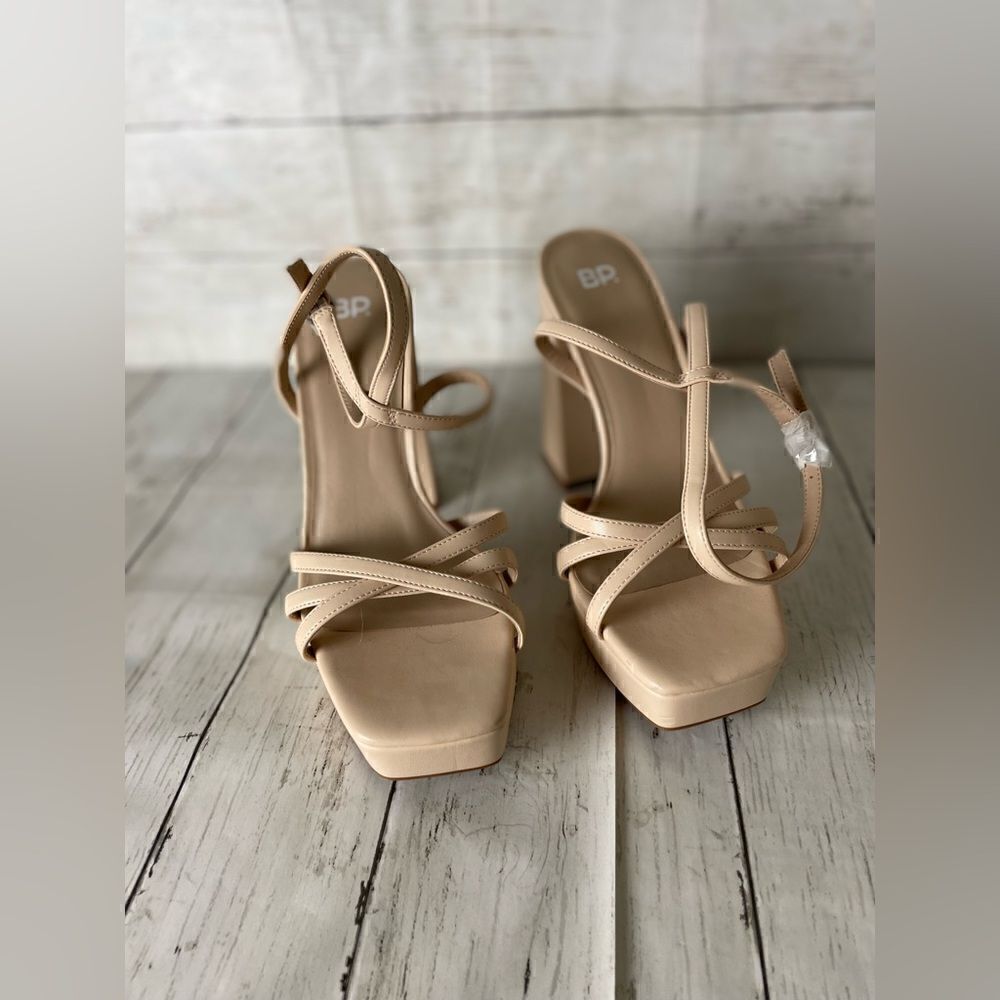 BP Tavey Nude Strappy Platform Size 10